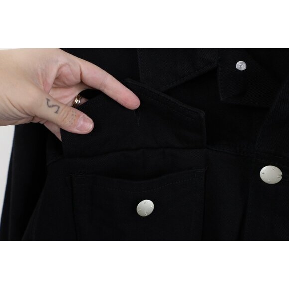 WESC Streetwear Mens Large Hardcore Happiness Smiley Face Denim Trucker Jacket - Picture 5 of 16